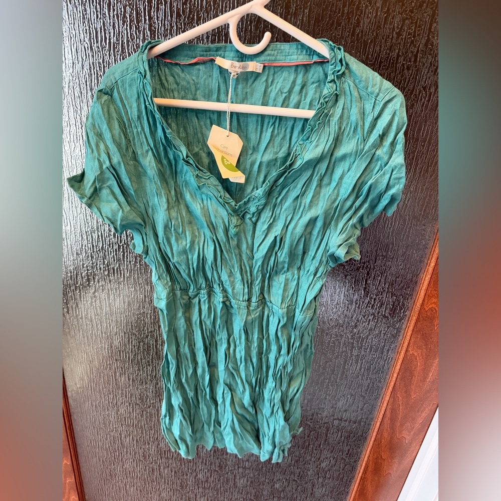 Boden Wrinkled Green Shirt – Size 16 (NWT)